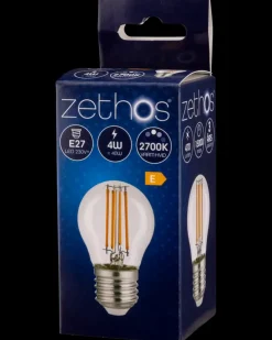 zethos LED-filament 4W E27 G45| Led-Pærer