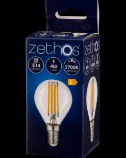 zethos LED-filament 4W E14 G45| Led-Pærer