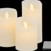 LED-vokslys med fjernbetjening 3-pak| Lys Og Olielamper