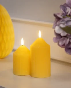 LED-vokslys 2-pak - påskegul| Lys Og Olielamper