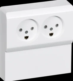 LK OPUS 66 Stikkontakt med panel dobbelt m/jord| Afbrydere Og Stikkontakter