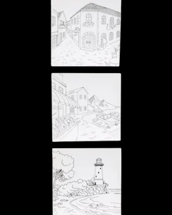 Lærred med motiv og akrylmaling| Øvrige Hobbyartikler|Malerredskaber