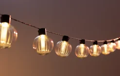 Lyskæde kugle smokey grå Ø7,6 cm 10 stk.| Øvrigt Havetilbehør|Øvrig Belysning