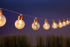 Lyskæde med pære og kobber fatning 10 stk.| Øvrigt Havetilbehør|Øvrig Belysning