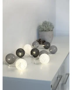 Lyskugler Ø6 cm 10 stk. - grå| Dekoration