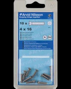 Arvid Nilsson Maskinskrue A4 LH M4 x 16 mm 10-pak| Maskinskruer, Bolte Og Møtrikker