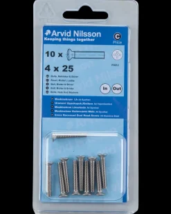 Arvid Nilsson Maskinskrue A4 LH M4 x 25 mm 10-pak| Maskinskruer, Bolte Og Møtrikker