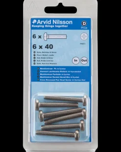 Arvid Nilsson Maskinskrue A4 PH M6 x 40 mm 6-pak| Maskinskruer, Bolte Og Møtrikker