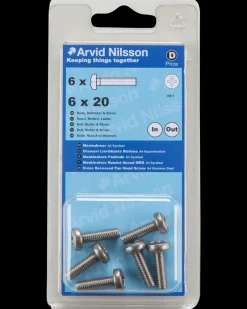 Arvid Nilsson Maskinskrue A4 PH M6 x 20 mm 6-pak| Maskinskruer, Bolte Og Møtrikker