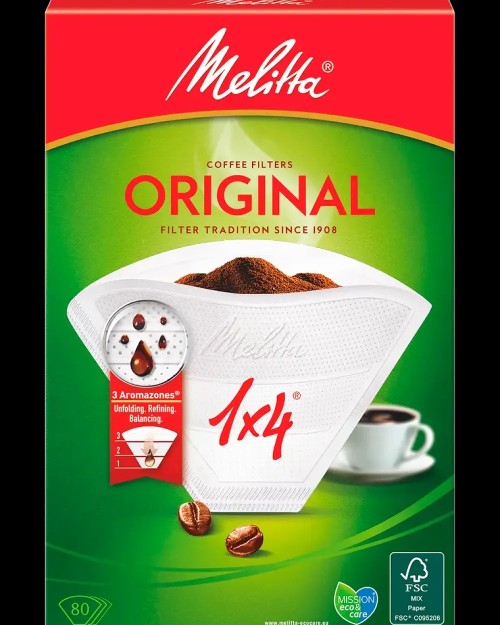 Melitta kaffefilter 1 x 4 80-pak| Husholdningsartikler