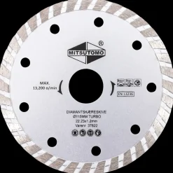 Mitsutomo Diamantskæreskive Ø115 mm - turbo| Skære- Og Slibeskiver