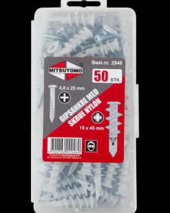 Mitsutomo Gipsankre med skrue 50-pak| Øvrige Monteringsbeslag|Dyvler Og Plugs