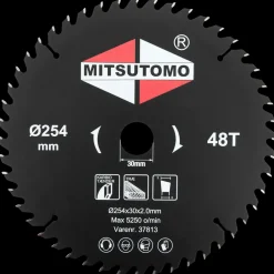 Mitsutomo Rundsavsklinge Ø254 x 30 mm 48T| Rundsavsklinger