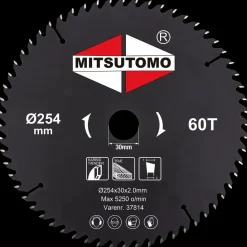 Mitsutomo Rundsavsklinge Ø254 x 30 mm 60T| Rundsavsklinger
