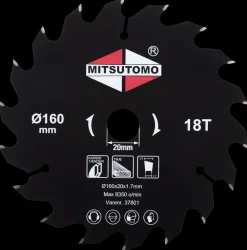 Mitsutomo Rundsavsklinge Ø160 x 20 mm 18T| Rundsavsklinger