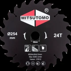 Mitsutomo Rundsavsklinge Ø254 x 30 mm 24T| Rundsavsklinger