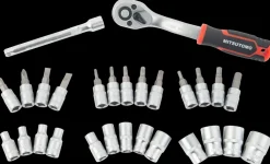 Mitsutomo Topnøglesæt 1/4" - 28 dele| Topnøglesæt Og Skralder