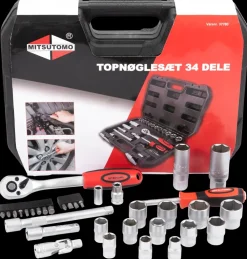 Mitsutomo Topnøglesæt 34 dele| Topnøglesæt Og Skralder