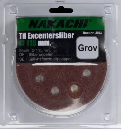 Nakachi Slibeskive Ø115 mm K60 25-pak| Slibeartikler