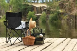 Nakano Festivalstol sort med kopholder| Campingmøbler