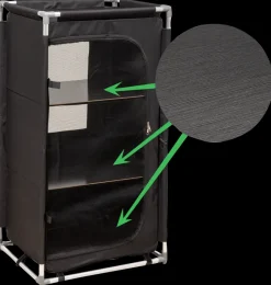 Nakano Garderobeskab med 3 hylder| Campingmøbler