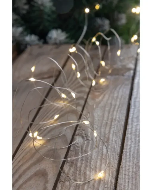 Nowel Metalwire med LED - Sølv| Lyskæder Indendørs|Dekoration