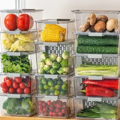 Opbevaringsboks til køleskab med låg - Stor| Øvrige Køkkenartikler|Opbevaringsbokse Og -Kasser
