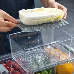 Opbevaringsboks til køleskab med låg - 3 rum| Øvrige Køkkenartikler|Opbevaringsbokse Og -Kasser