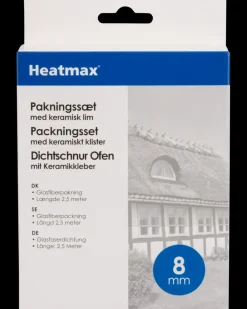 Heatmax Pakningssæt med lim - 8 mm| Brændeovnstilbehør
