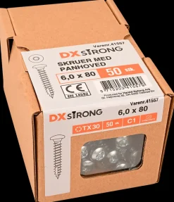 DXstrong Panskrue 6,0 x 80 mm TX30 50 stk.| Skruer