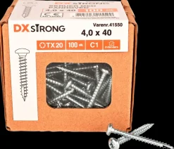 DXstrong Panskrue 4,0 x 40 mm TX20 100 stk.| Skruer