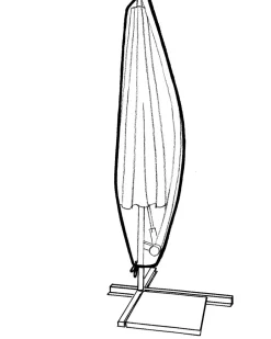 Parasolovertræk buet sort| Overtræk