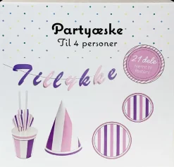 Partyæske til 4 personer - lilla| Festartikler