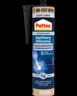 Pattex Sanitetssilikone 280 ml - Lysegrå| Fugemasse Og Silikone