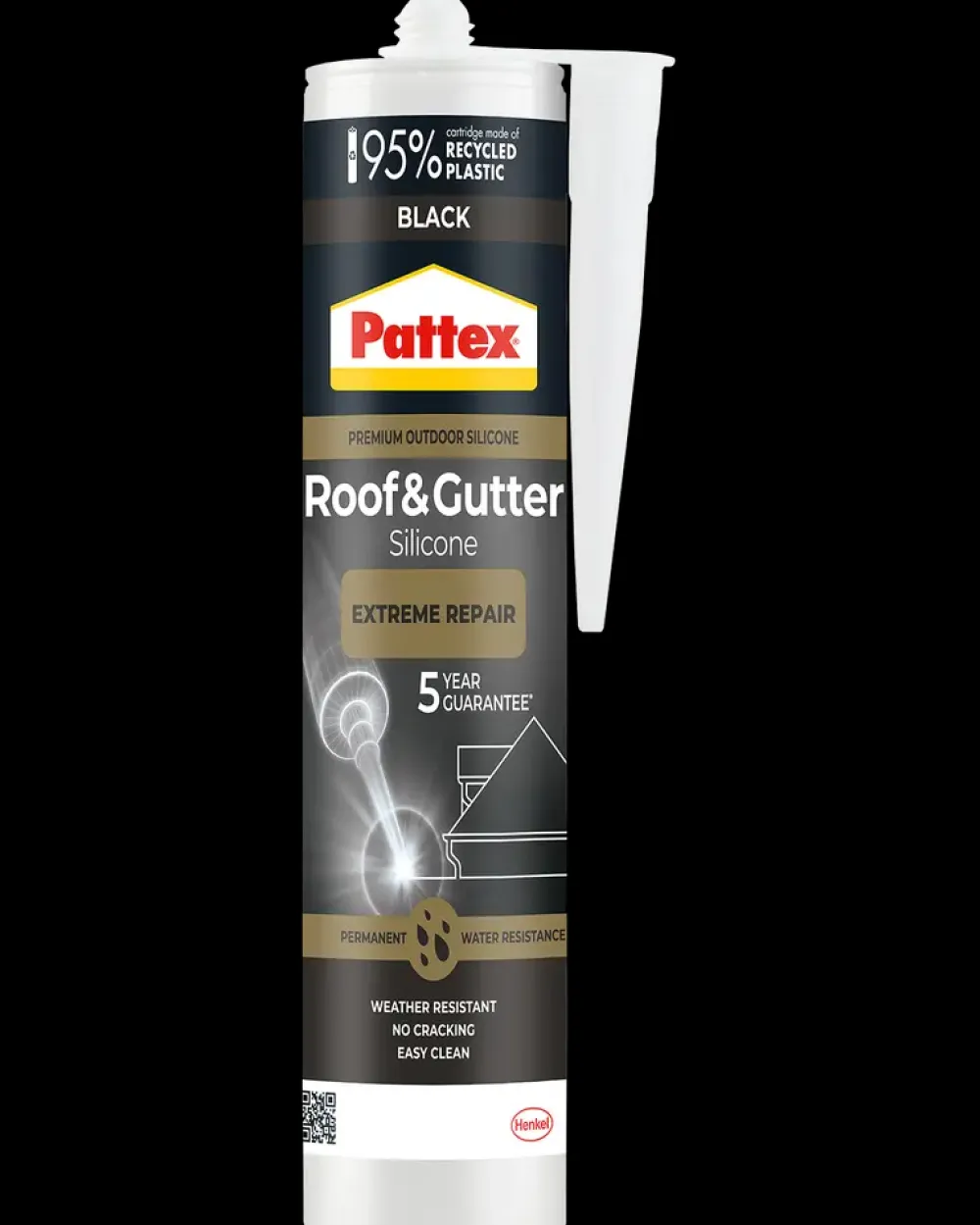 Pattex Tag & Tætning Sort - 300 ml| Spartelmasse Og Reparation