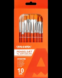 AUREUO Penselsæt til akrylmaling 10 stk. B| Hobbypensler
