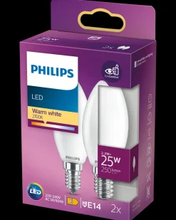 PHILIPS LED-pære 2,2W E14 B35 2-pak| Led-Pærer
