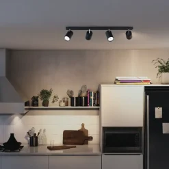 PHILIPS Spotlampe Kosipo GU10 4 spot - sort| Loftslamper Og -Pendler