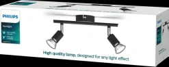 PHILIPS Spotlampe Limbali GU10 2 spot - sort| Loftslamper Og -Pendler