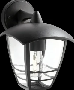 PHILIPS Væglampe Creek down E27 - sort| Udendørs Væglamper