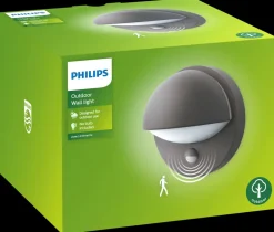 PHILIPS Væglampe med sensor June E27 - antracitgrå| Udendørs Væglamper
