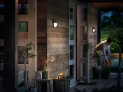 PHILIPS Væglampe med sensor Capricorn Ø21,4cm 6W - Grå| Udendørs Væglamper