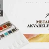 Phoenix Akvarelfarver 12 stk. - metallisk| Øvrige Hobbyartikler