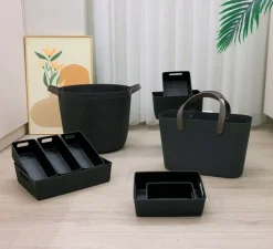 Plastikkurv large - sort| Opbevaringsbokse Og -Kasser