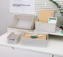 Plastikkurv medium - lysegrå| Opbevaringsbokse Og -Kasser