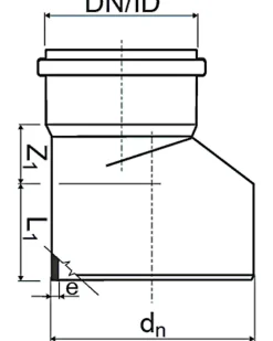 PP reduktionsrør 40 x 32 mm| Afløbsrør