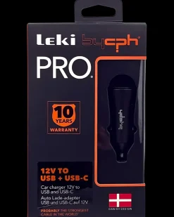 Leki Denmark PRO Biloplader USB til USB-C - 12V| Mobiltilbehør