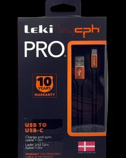 Leki Denmark PRO USB til USB-C Kabel - 1 meter sort| Mobiltilbehør