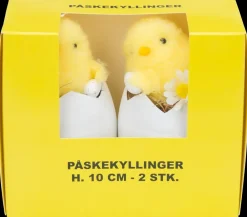 Påskekylling Æggeskal H. 10 cm 2-pak| Dekoration