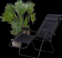 Relax stol sort med fodstøtte| Solvogne